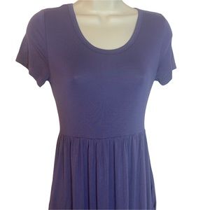 VIISHOW Women’s Blue Maxi Dress Short Sleeves